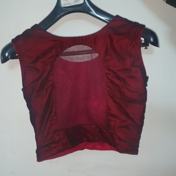 Crop Top Skirt Lehanga Dress. Velvet Blouse . heavy wedding Lehanga Cocktail - Picture 6 of 6